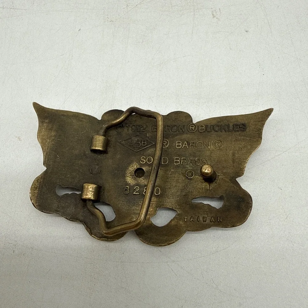 Vintage 1982 Harley Davidson Solid Brass Belt Buckle #6280 Snake & Skull